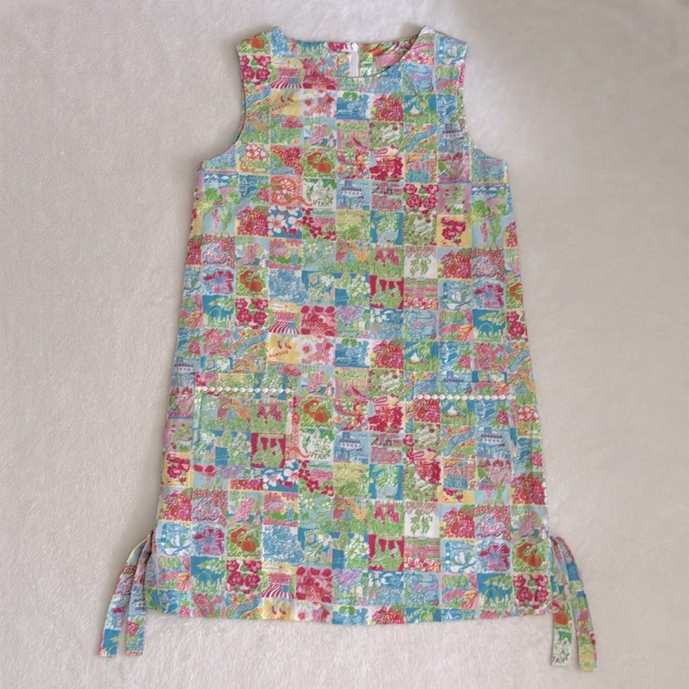 Lilly Pulitzer | State Of Mind USA Patchwork Print Classic Shift Dress (10)